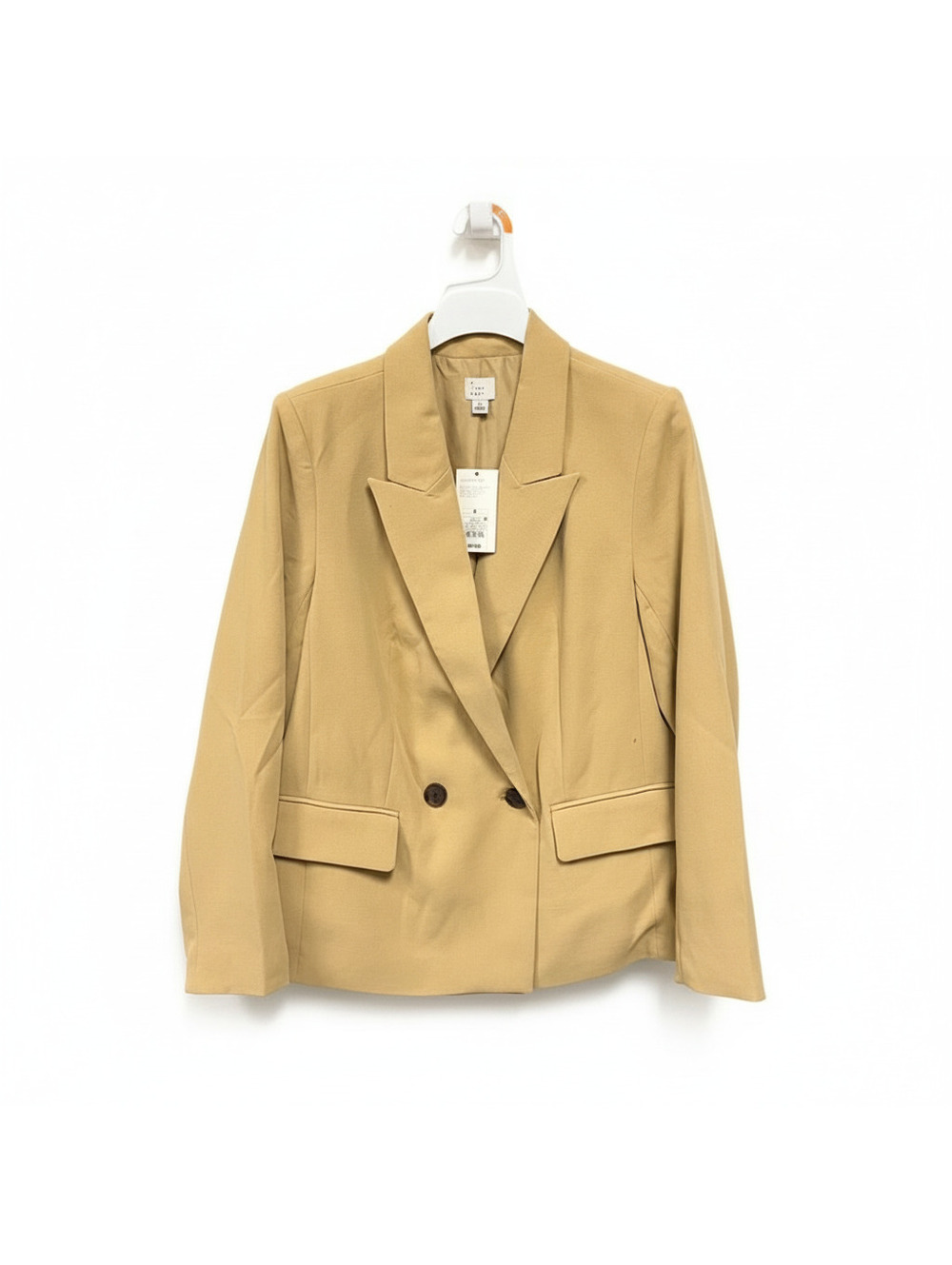 A new day Women's Double Breasted Blazer Jacket, Tan, Size Small